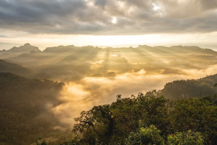 タイの風景　タイの山岳地帯の風景